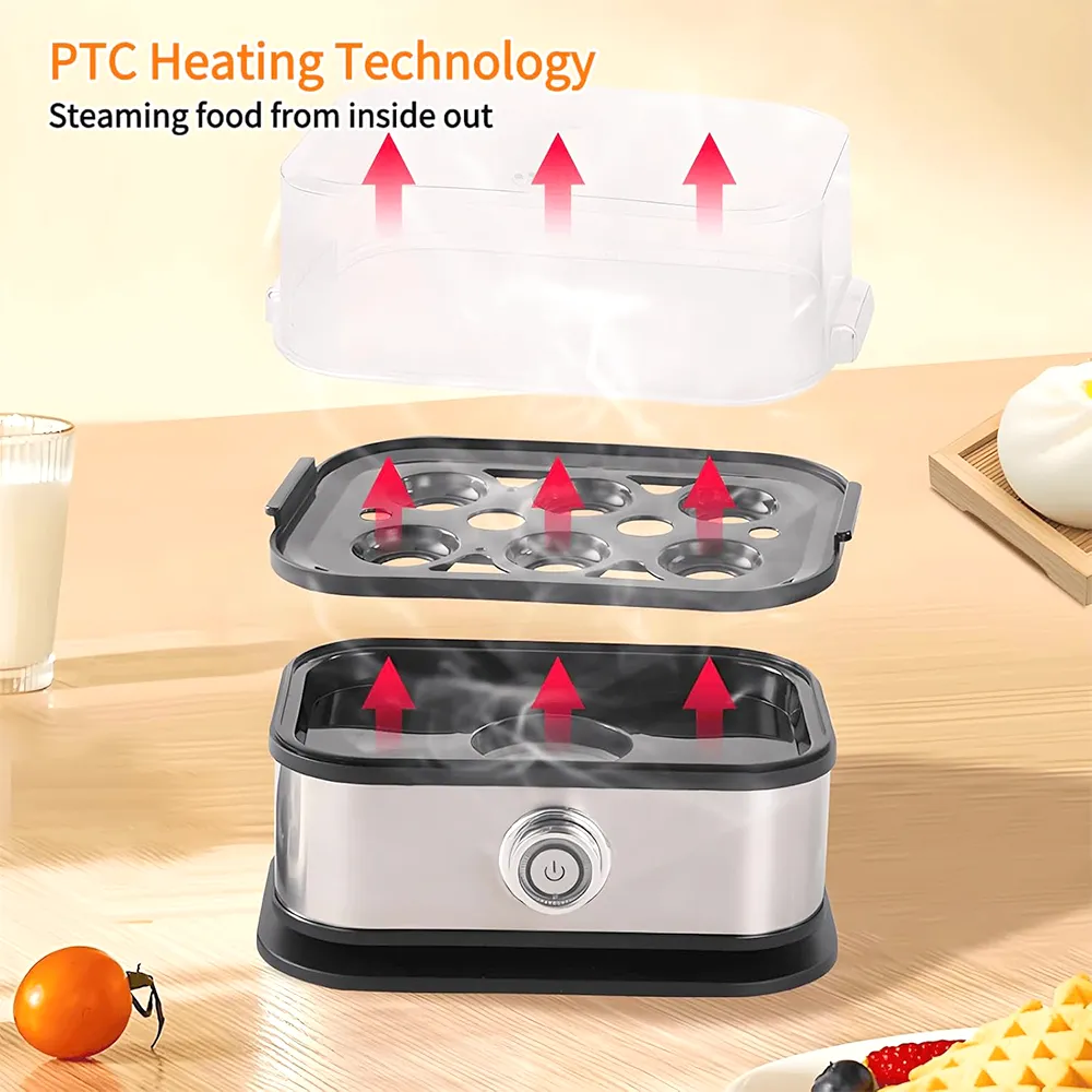 🥚 Fast 6-Egg Cooker – Quick Breakfast Egg Boiler & Steamer