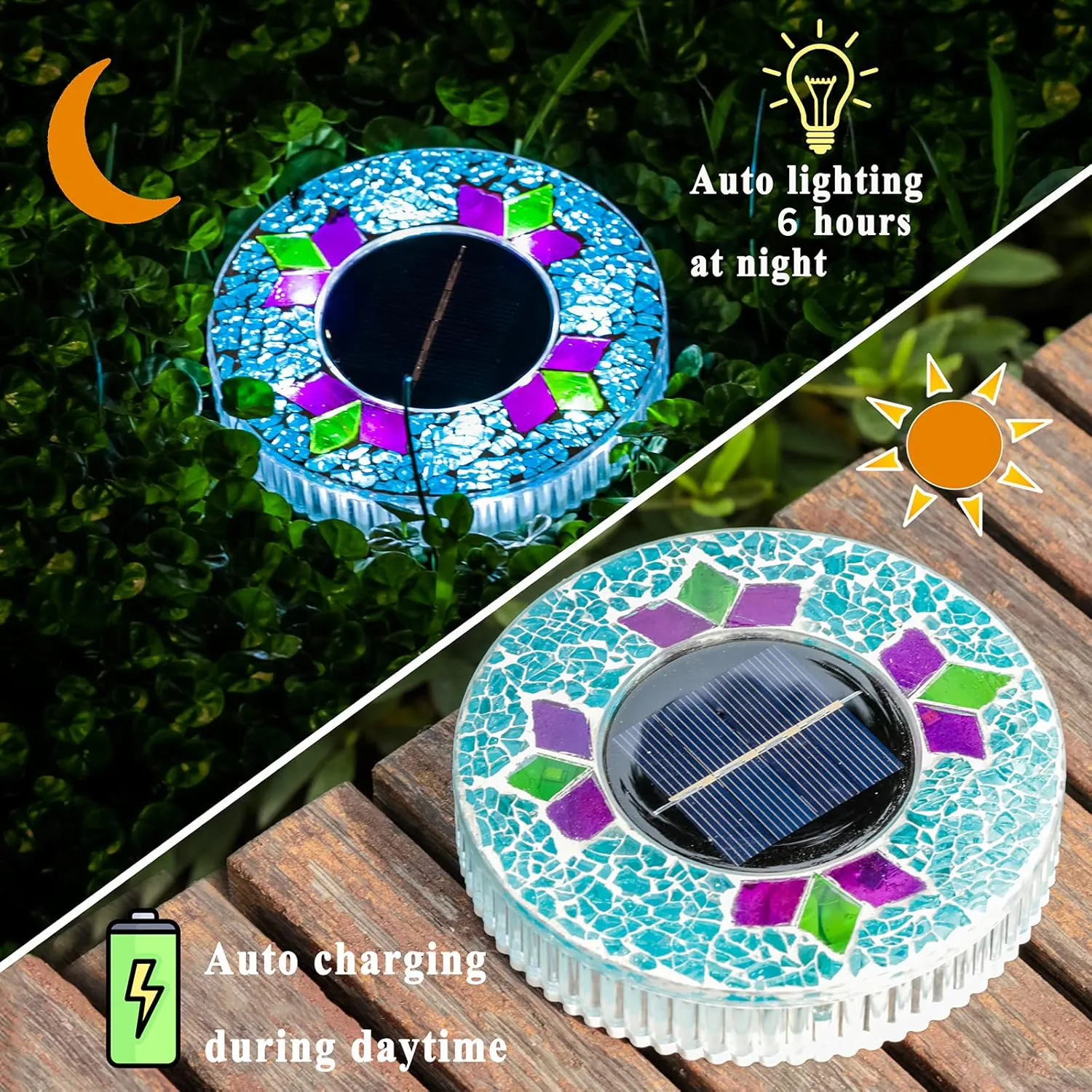 Solar panel charging under sunlight