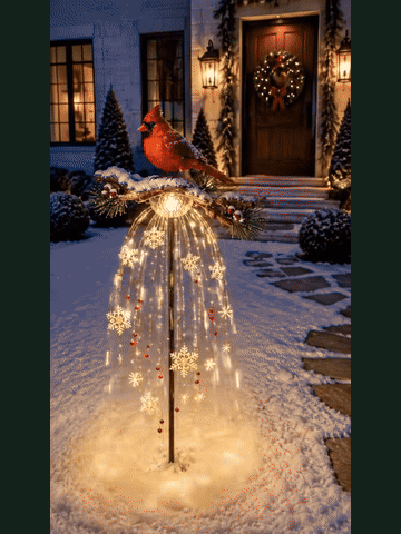 Short looping garden-light demonstration with the cardinal design