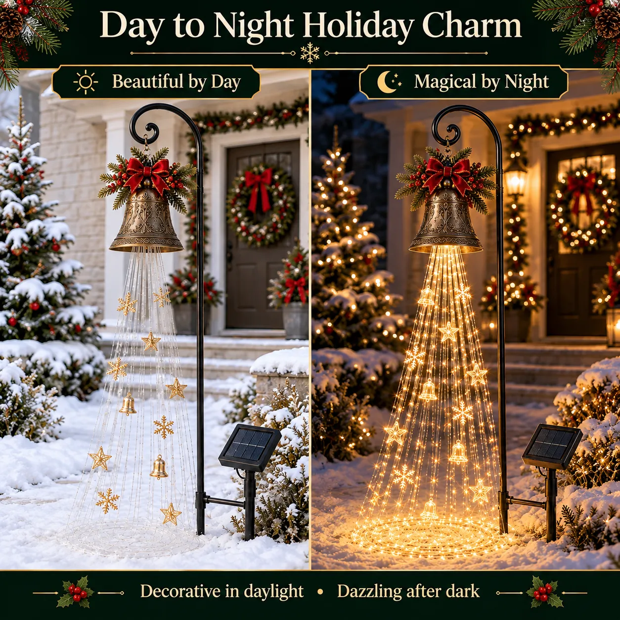 🔔 Christmas Solar Bell Cascade Garden Light 🎄