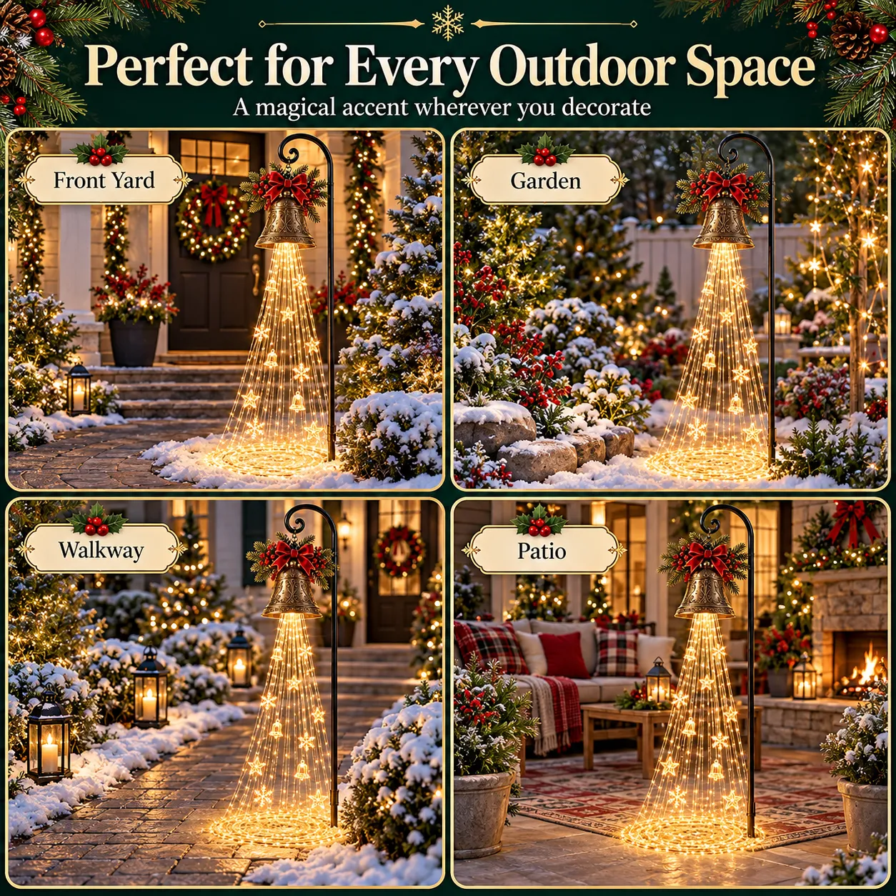 🔔 Christmas Solar Bell Cascade Garden Light 🎄