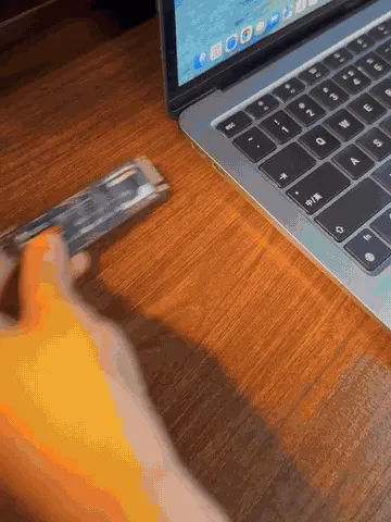 Fingerprint SSD enclosure setup and access demonstration