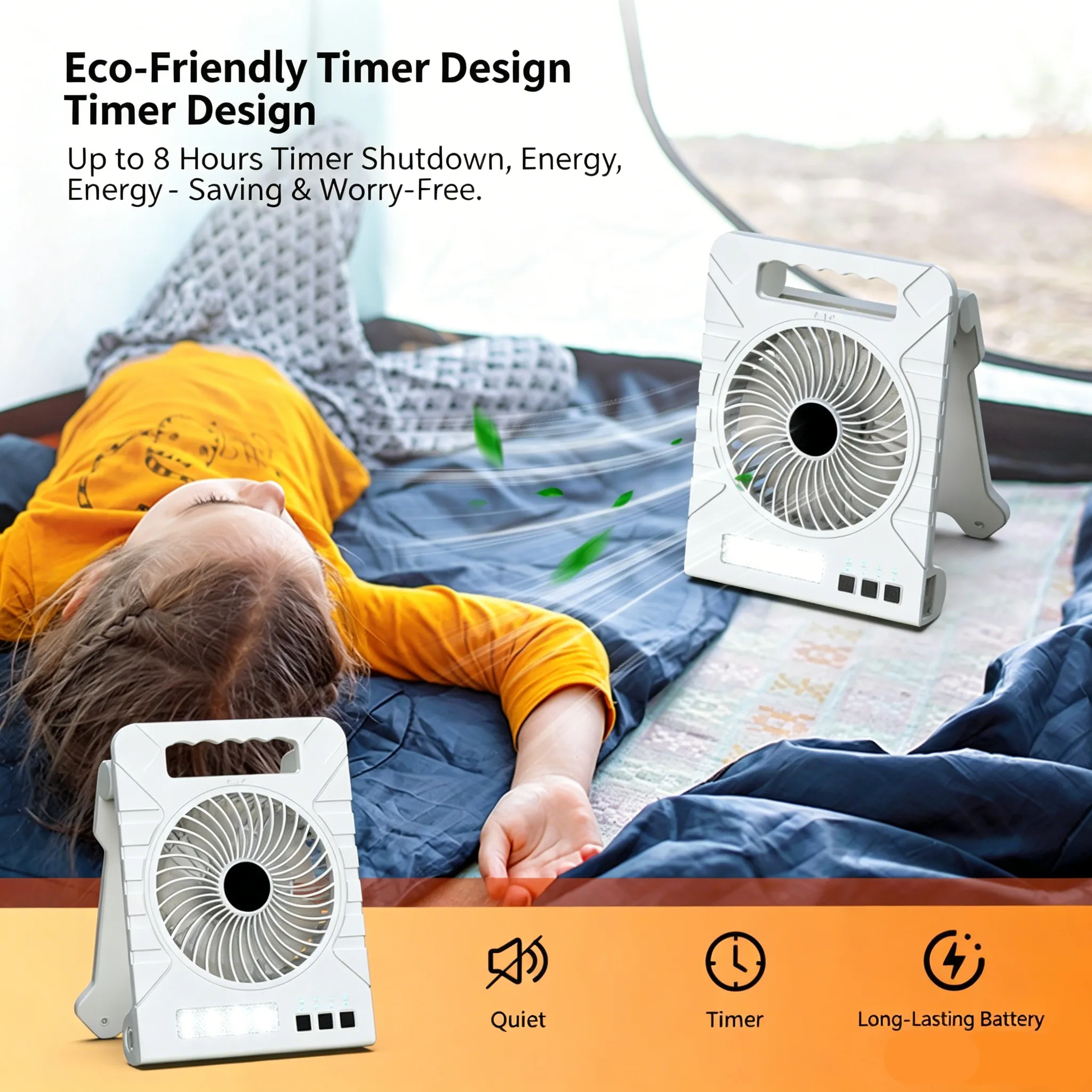 🌬️3-in-1 Solar LED Fan with Power Bank