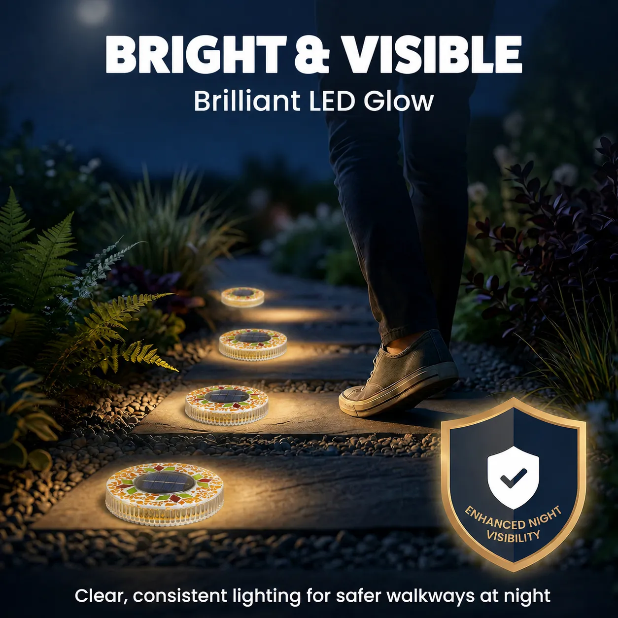 Close-up of mosaic glass light effect