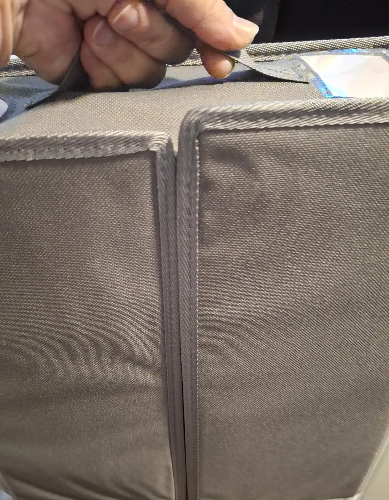 The means to a tidy linen closet, perfect way to store sheets and blankets, label, window & handle