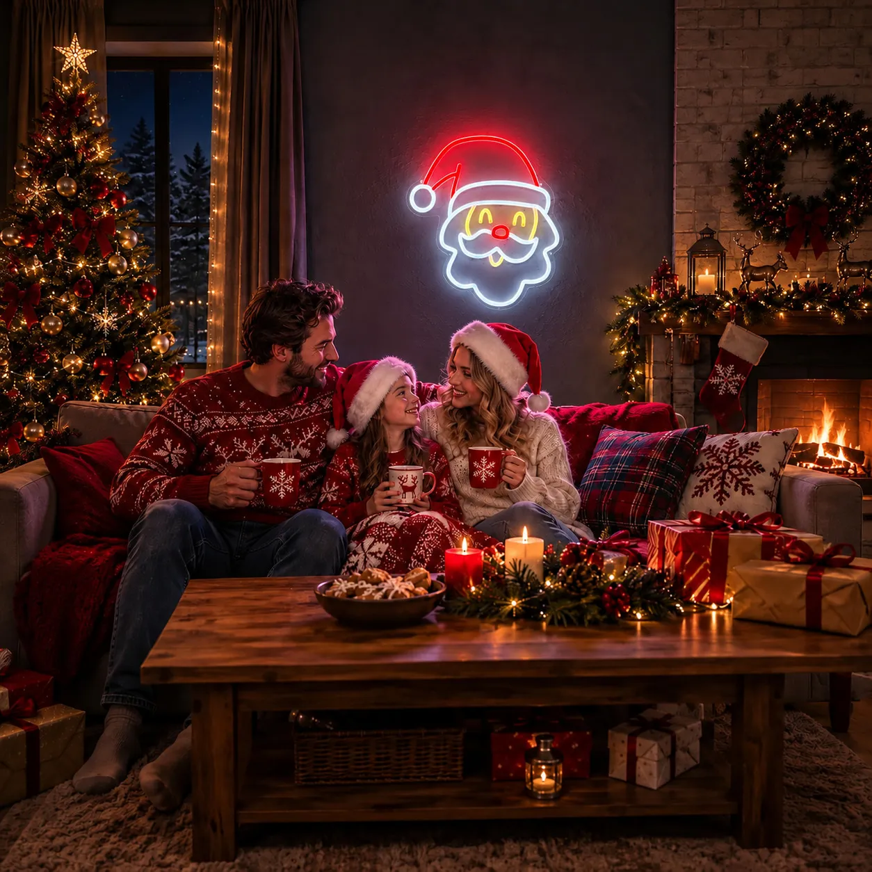 Santa Glow LED-Neon-Wandleuchte
