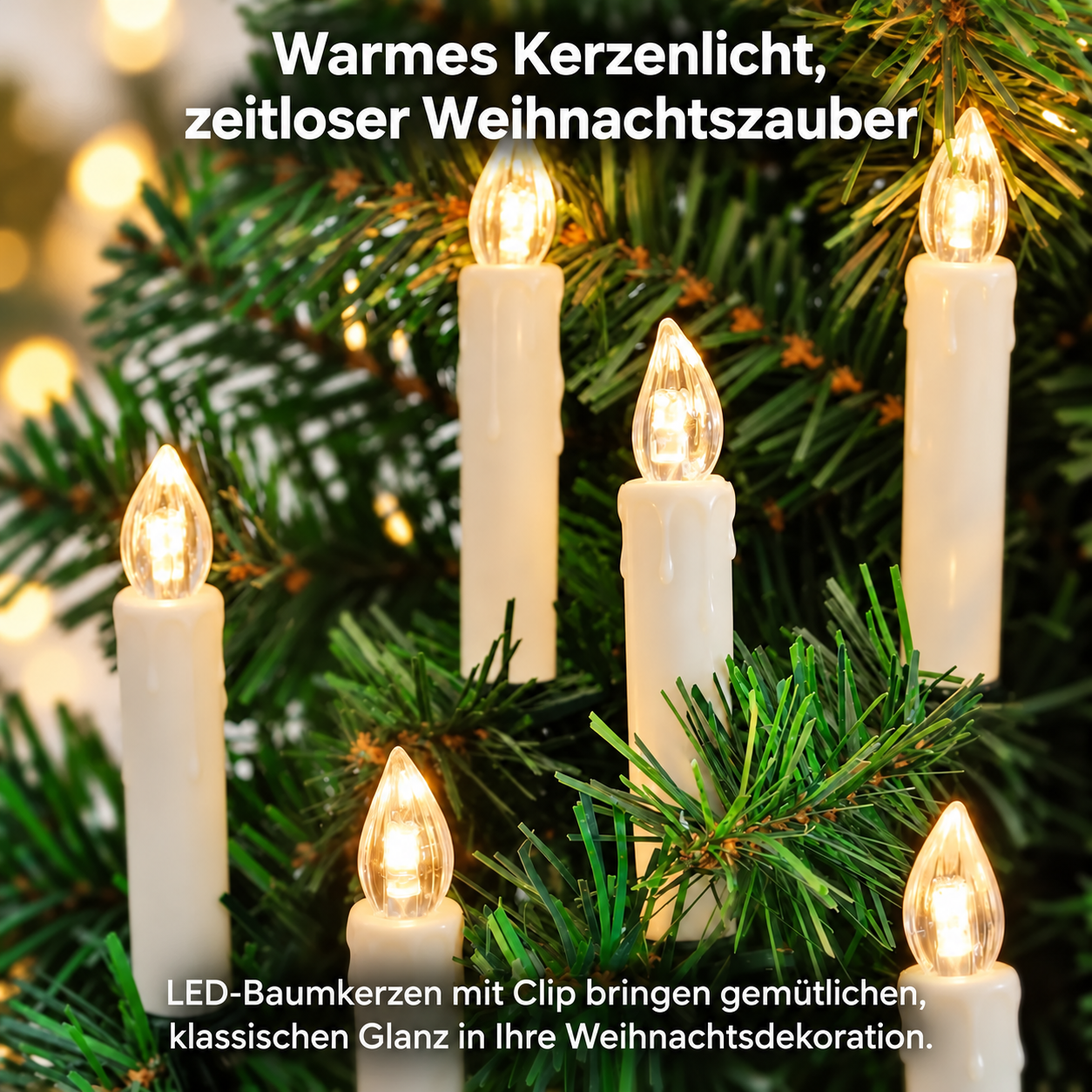 Flammenlose LED-Weihnachtsbaumkerzen mit Clip und Fernbedienung – 10er-Set