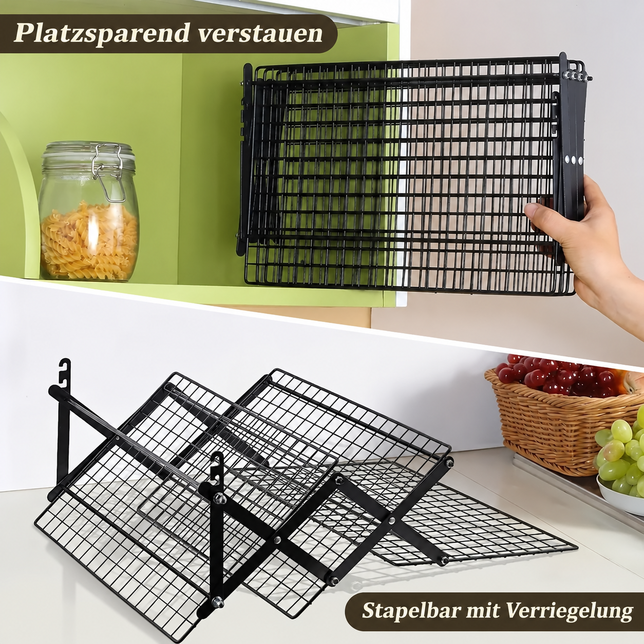 Space-Saving 3-Tier Foldable Cooling Rack