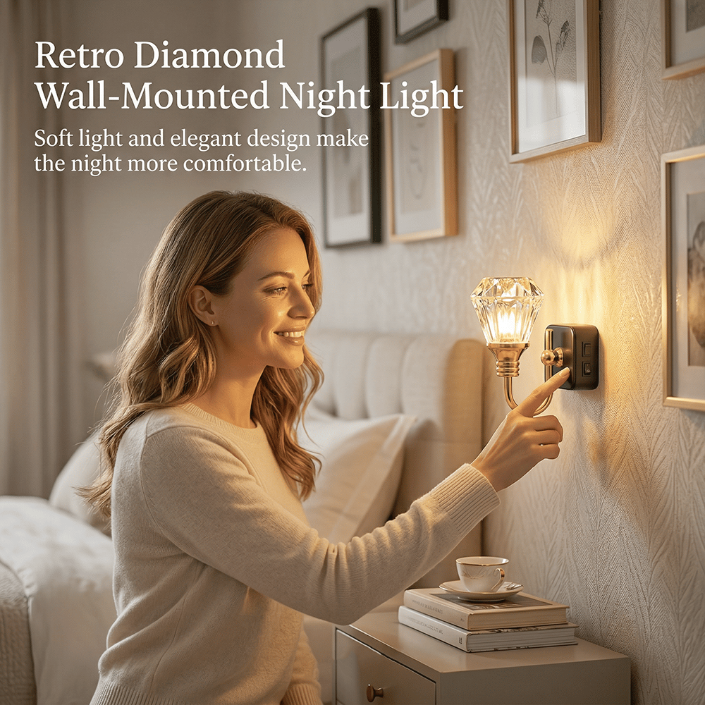 Wandnachtlicht in Retro-Diamantoptik
