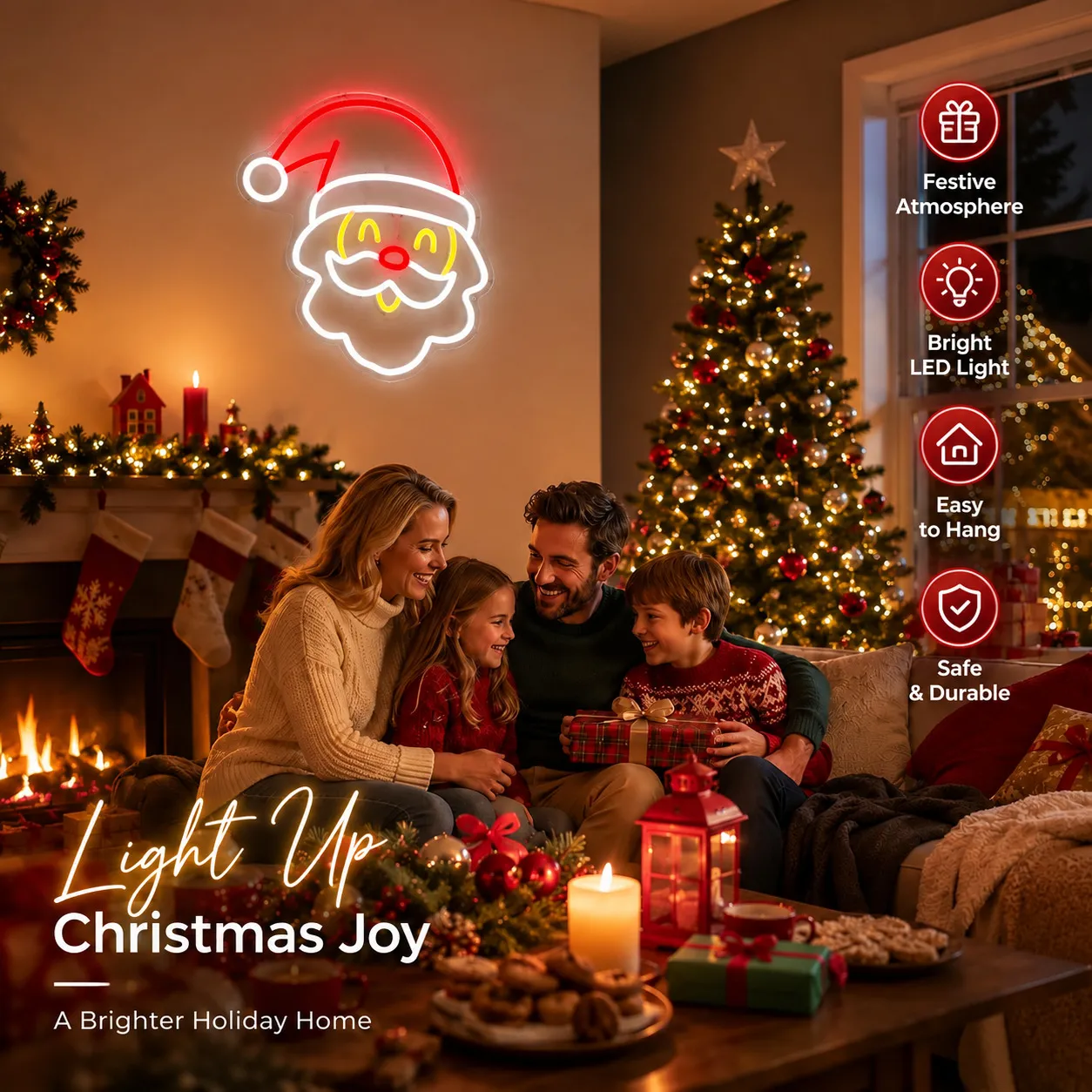 Santa Glow LED-Neon-Wandleuchte