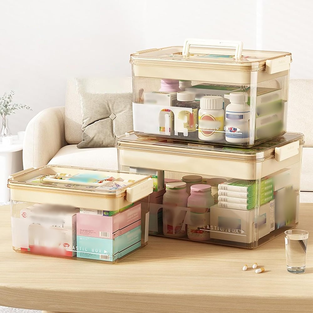 Portable Medicine Storage Box with Handle - Small