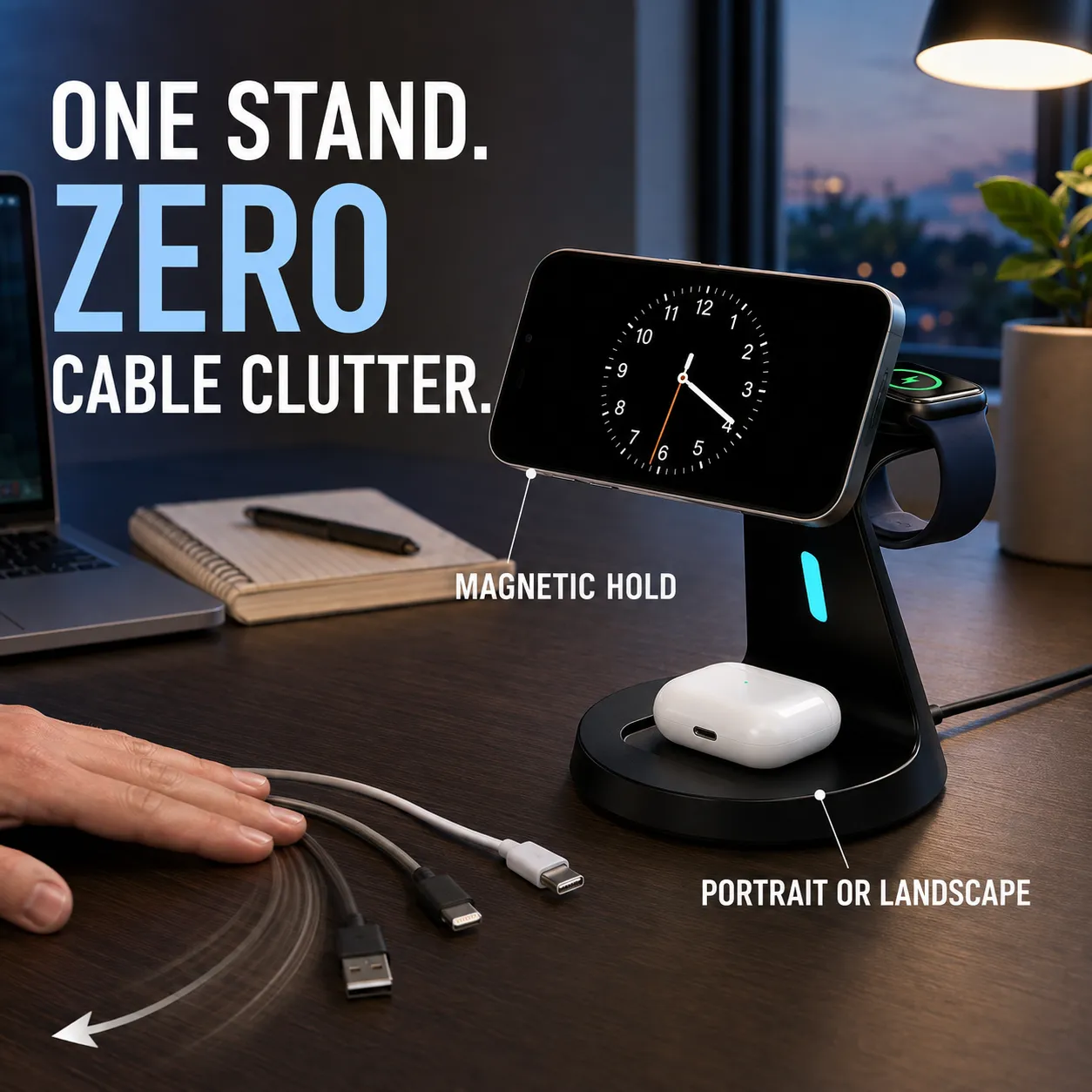 3-in-1 Magnetic Wireless Charging Stand