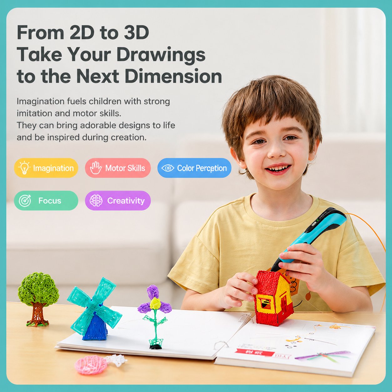 3D-Druckstift zum Lernen, Zeichnen und Gestalten für Kinder