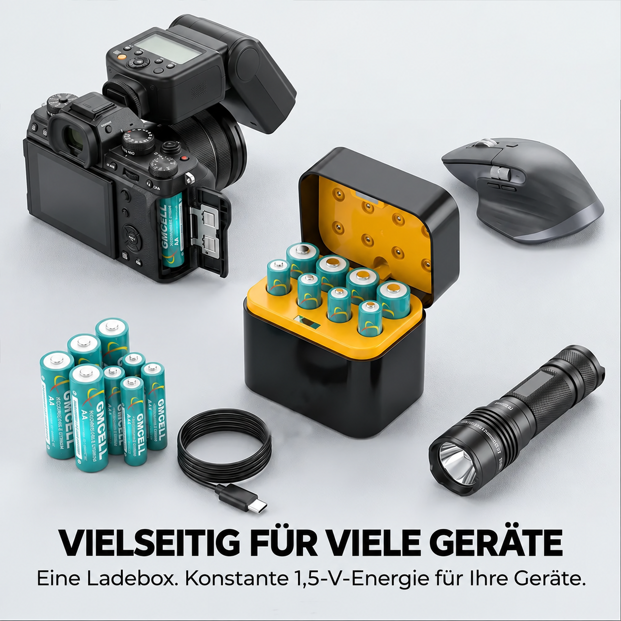 🔋 Tragbares intelligentes 8-Schacht-Akkuladegerät