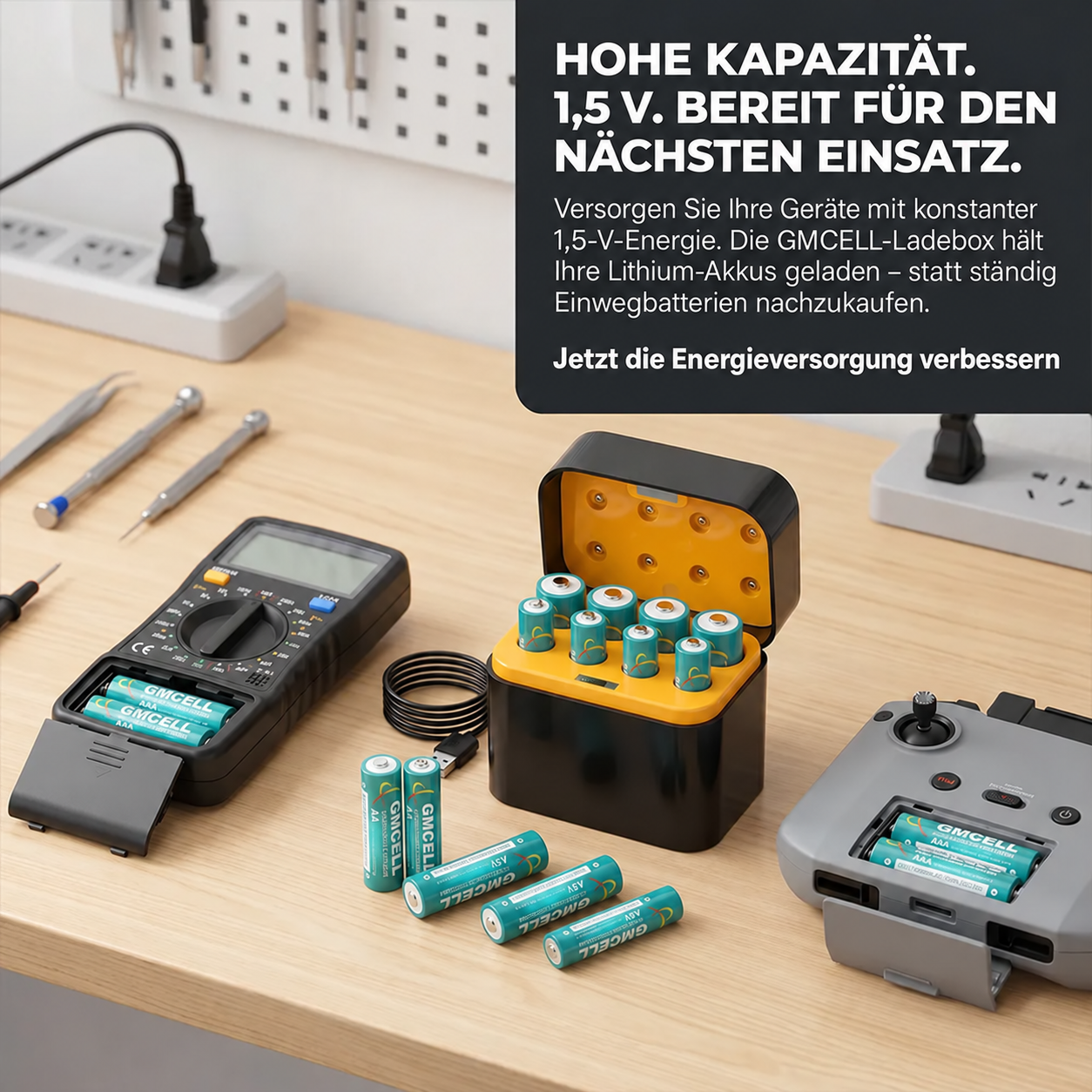 🔋 Tragbares intelligentes 8-Schacht-Akkuladegerät