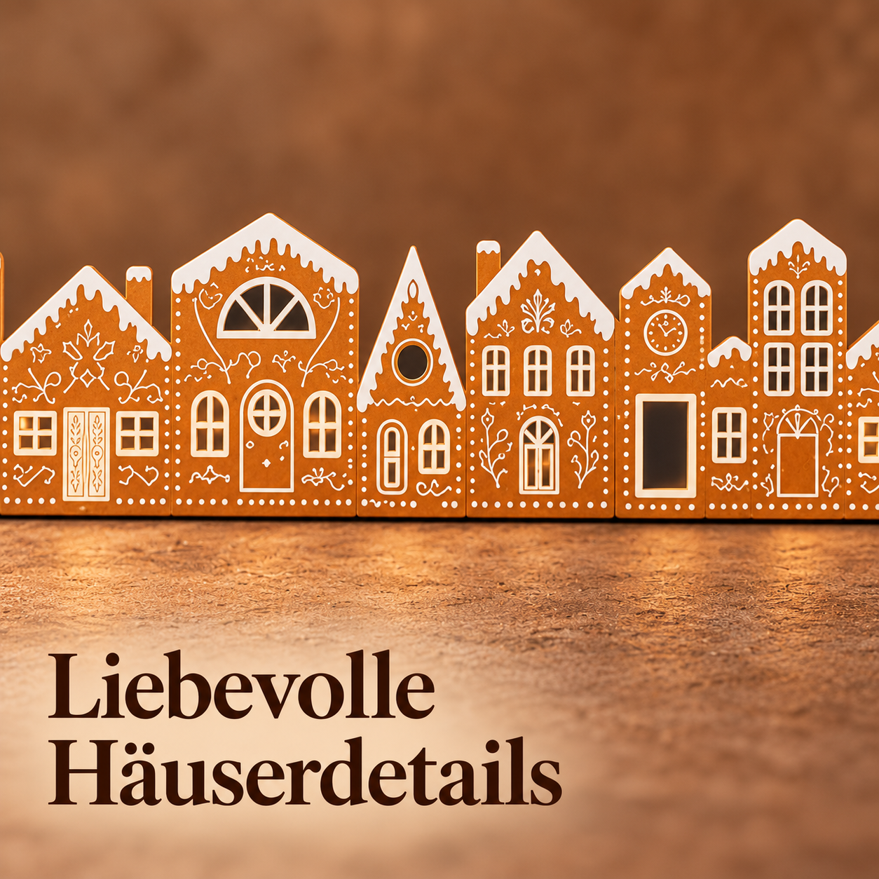 Lebkuchenhaus-Dekoleiste mit LED für gemütliche Wohnakzente