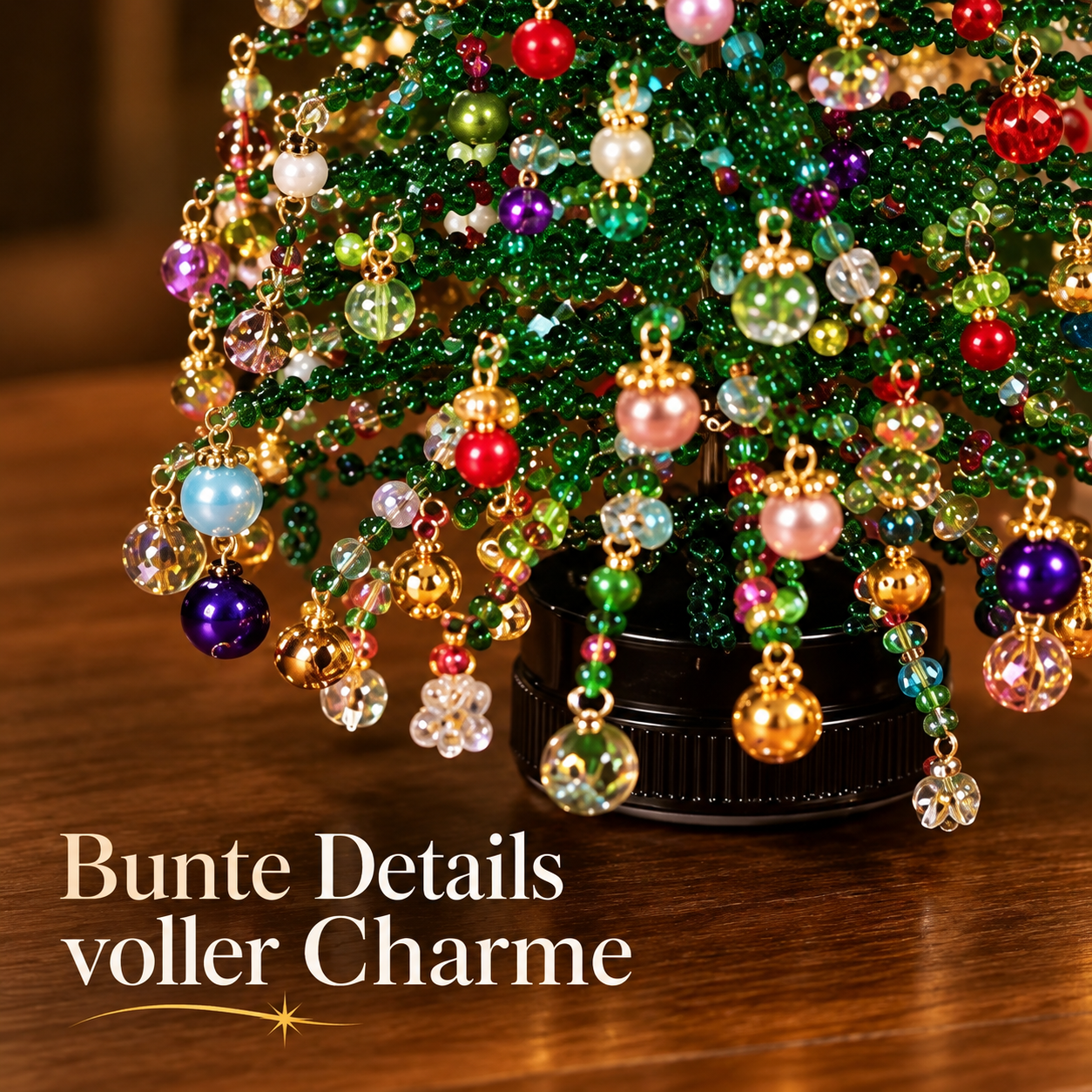 DIY-Perlenweihnachtsbaum für festliche Tischmomente