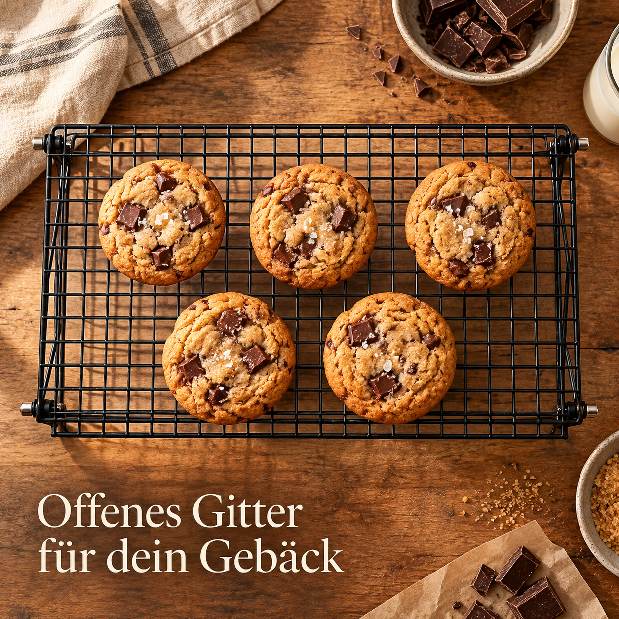 Vierstöckiges Abkühlgitter für mehr Platz beim Backen