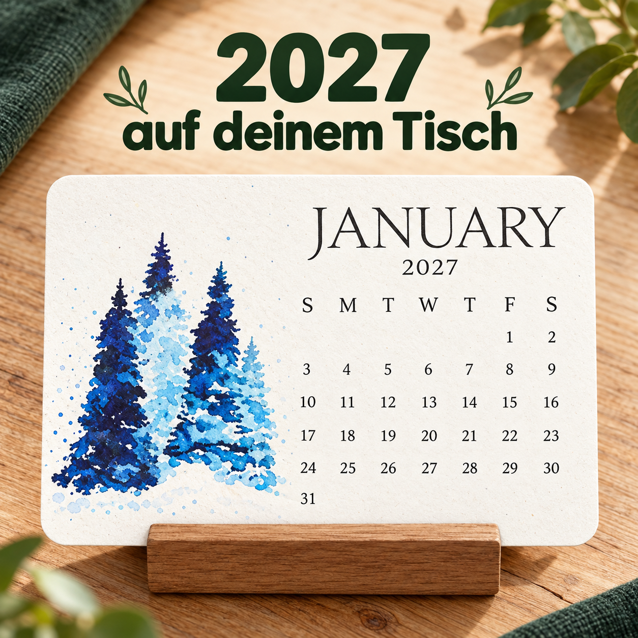 Samenkalender 2027 aus pflanzbarem Papier