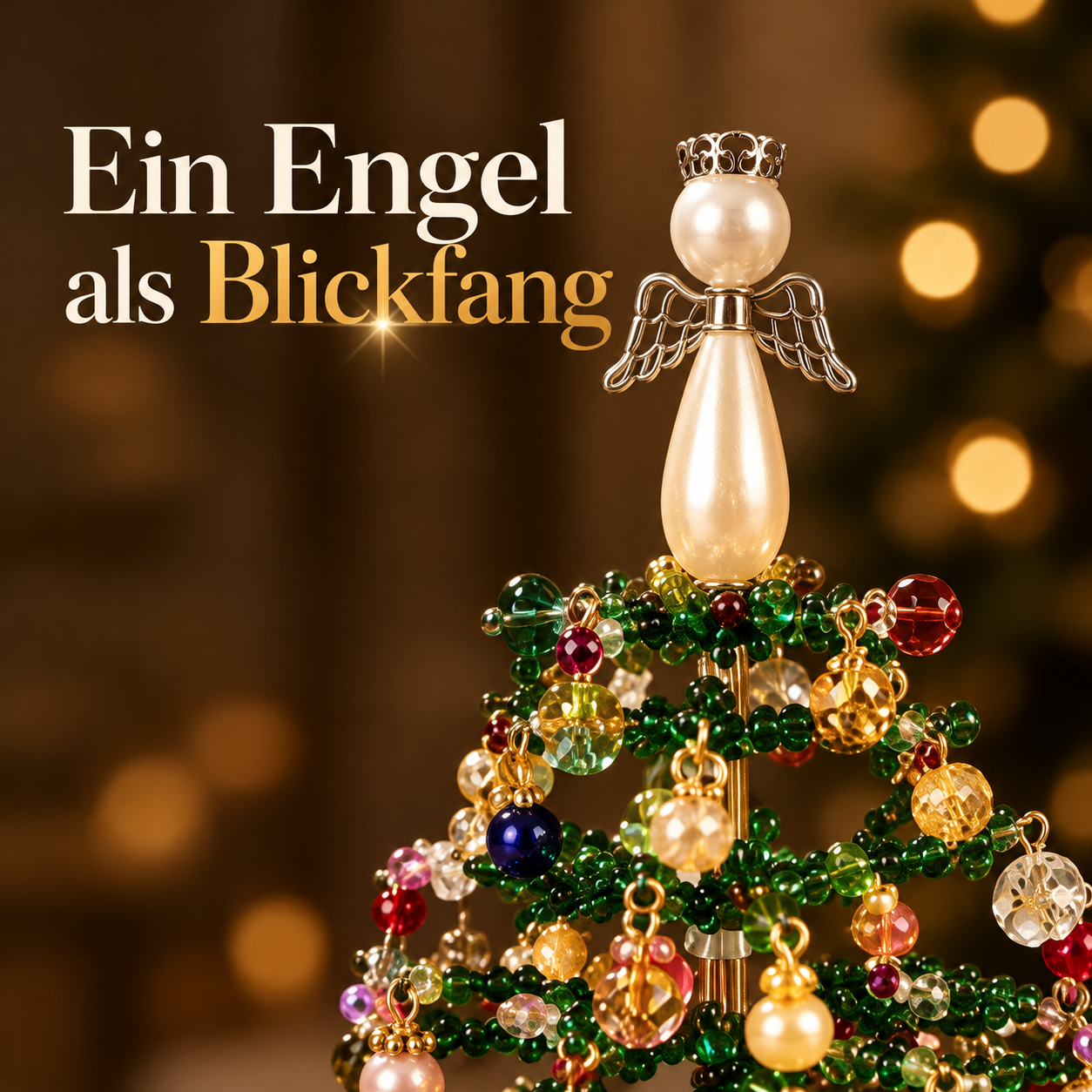 DIY-Perlenweihnachtsbaum für festliche Tischmomente