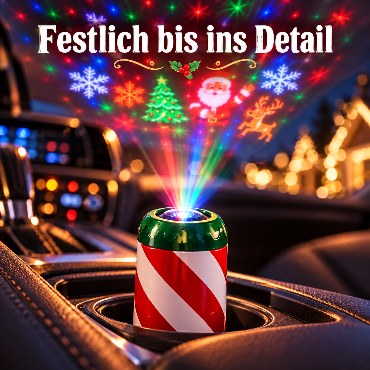Weihnachtsprojektor fürs Auto für festliche Momente