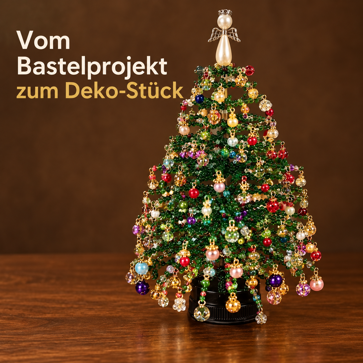 DIY-Perlenweihnachtsbaum für festliche Tischmomente