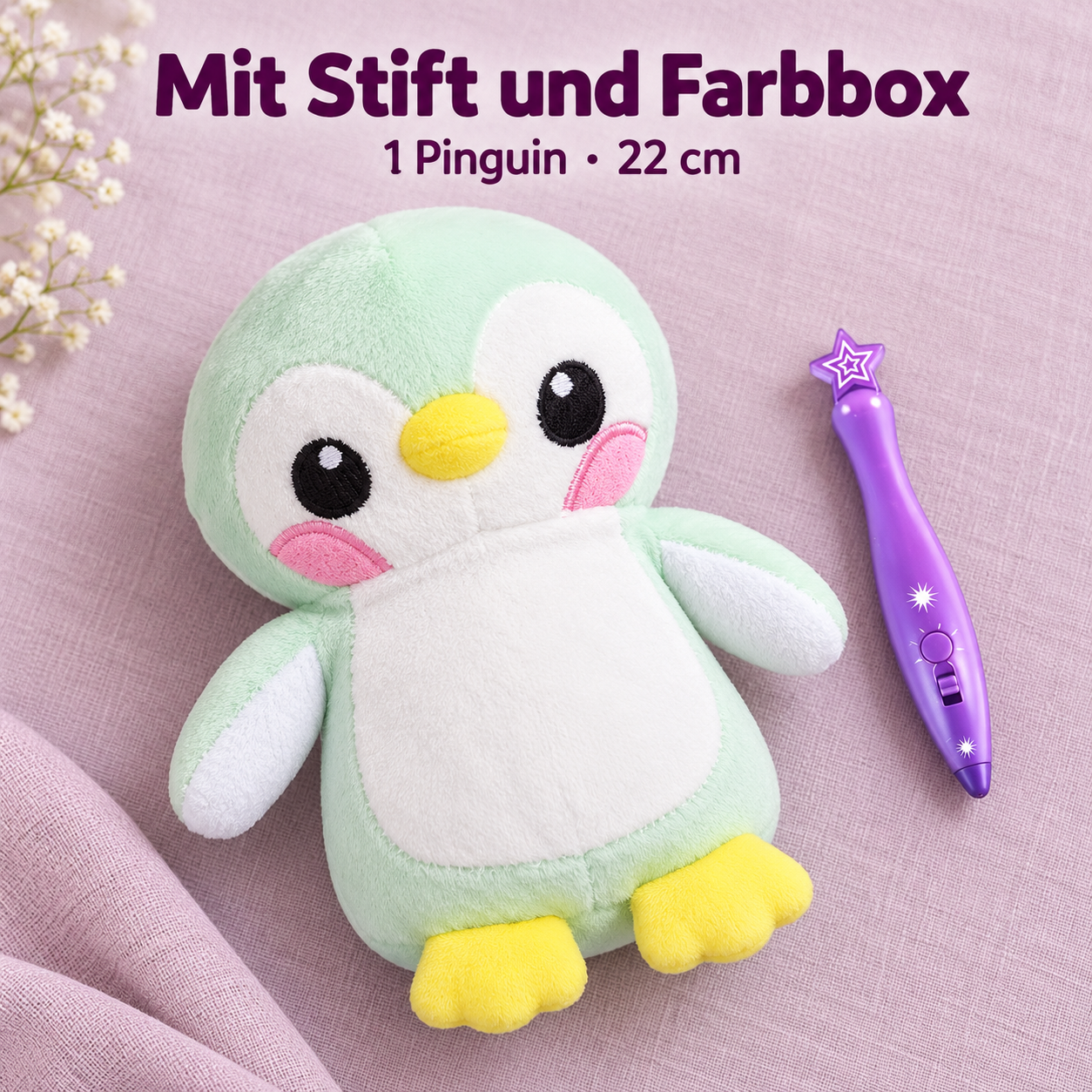 Leuchtender Plüschpinguin für fantasievolle Spielmomente