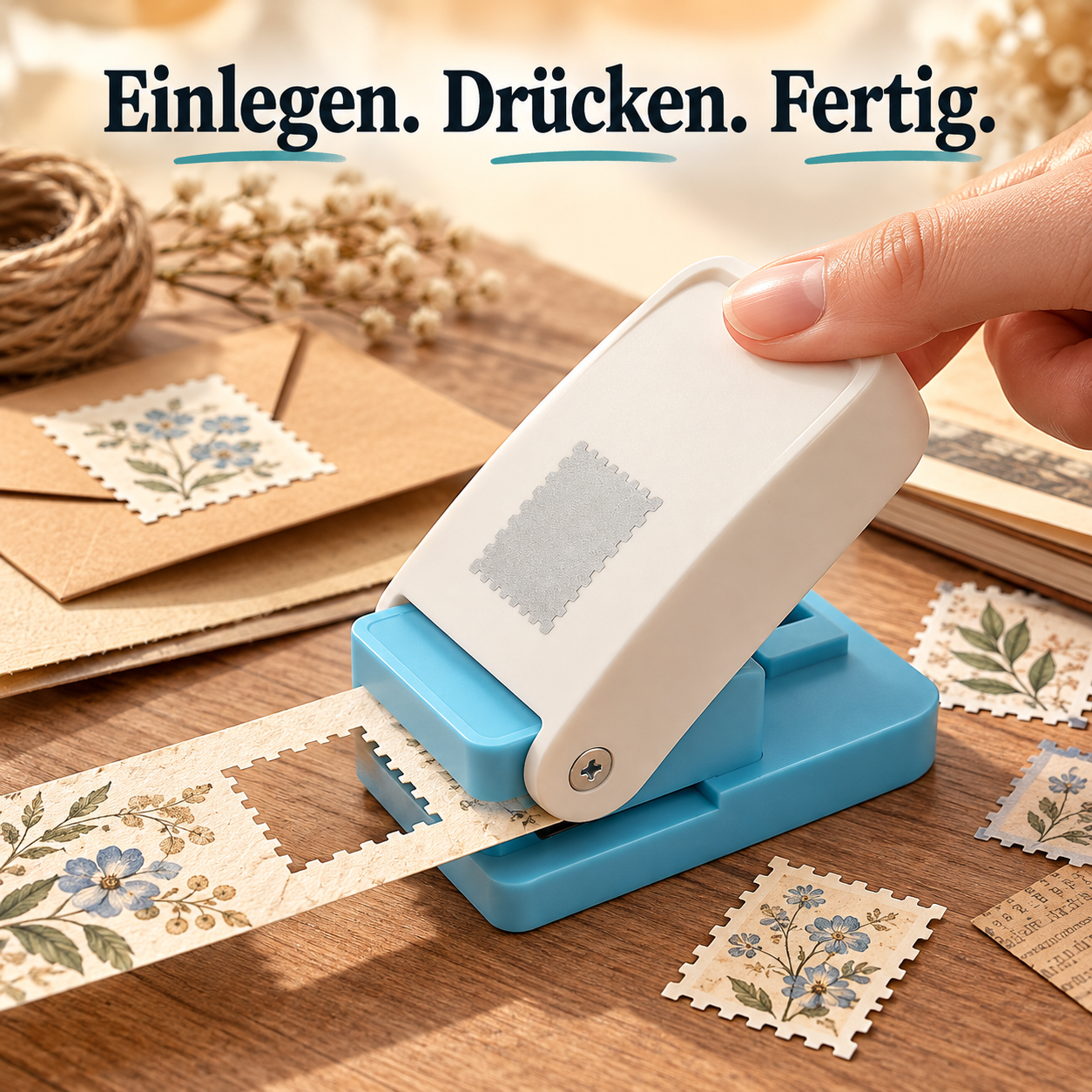 Briefmarkenstanzer für kreative Papierdeko