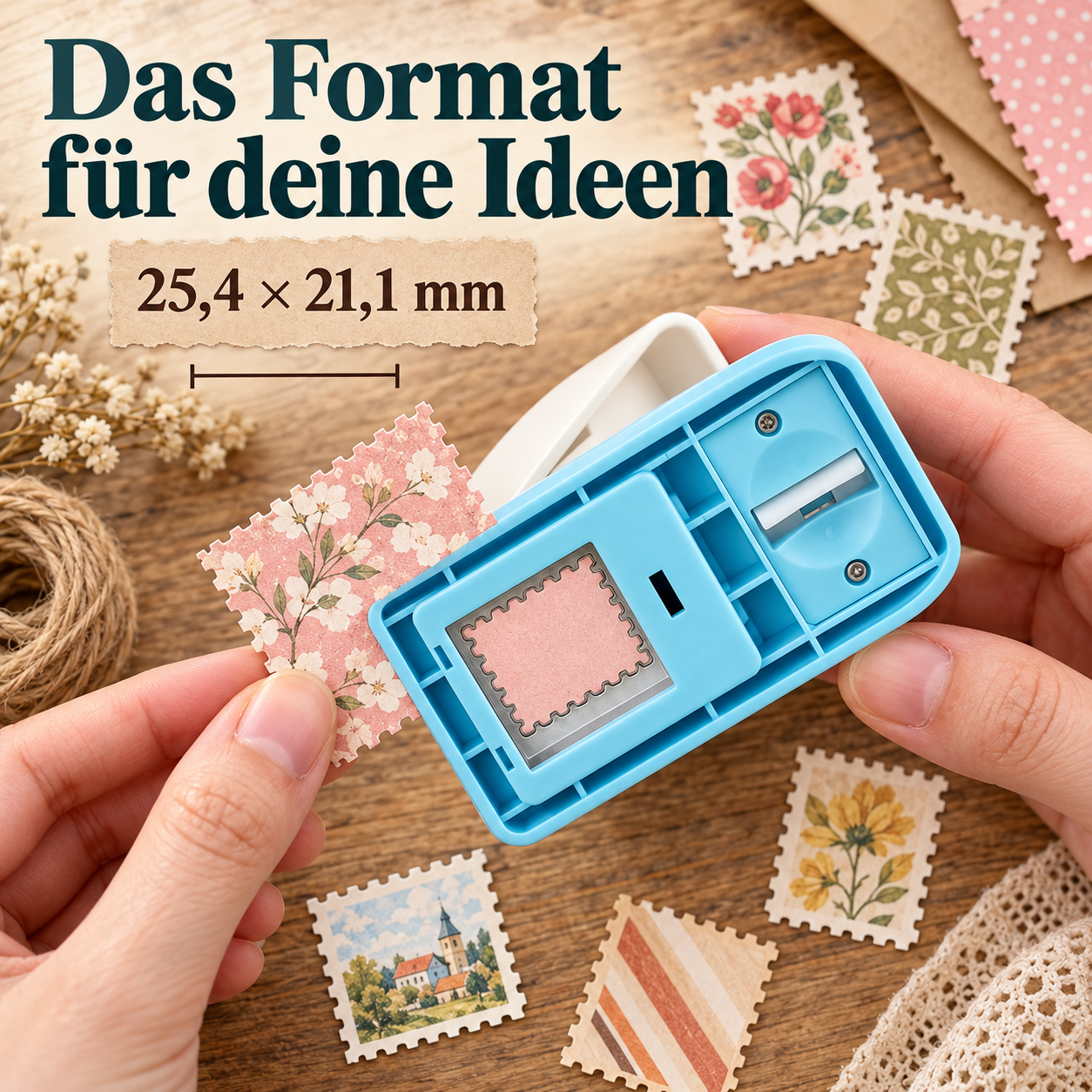 Briefmarkenstanzer für kreative Papierdeko