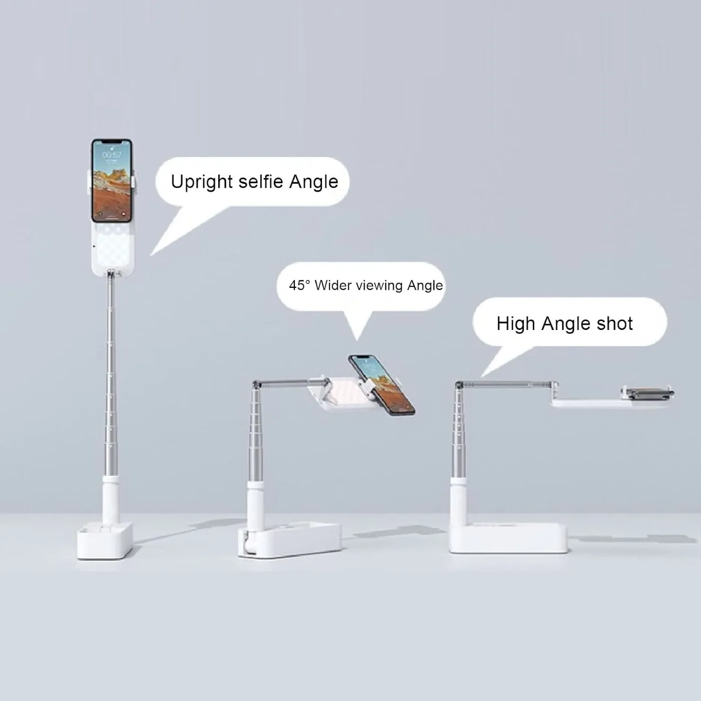 FlexView Foldable Phone Stand with Fill Light