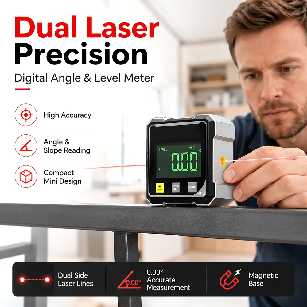 📐 Digital Laser Angle Measuring Instrument – High Precision Inclinometer & Protractor Tool