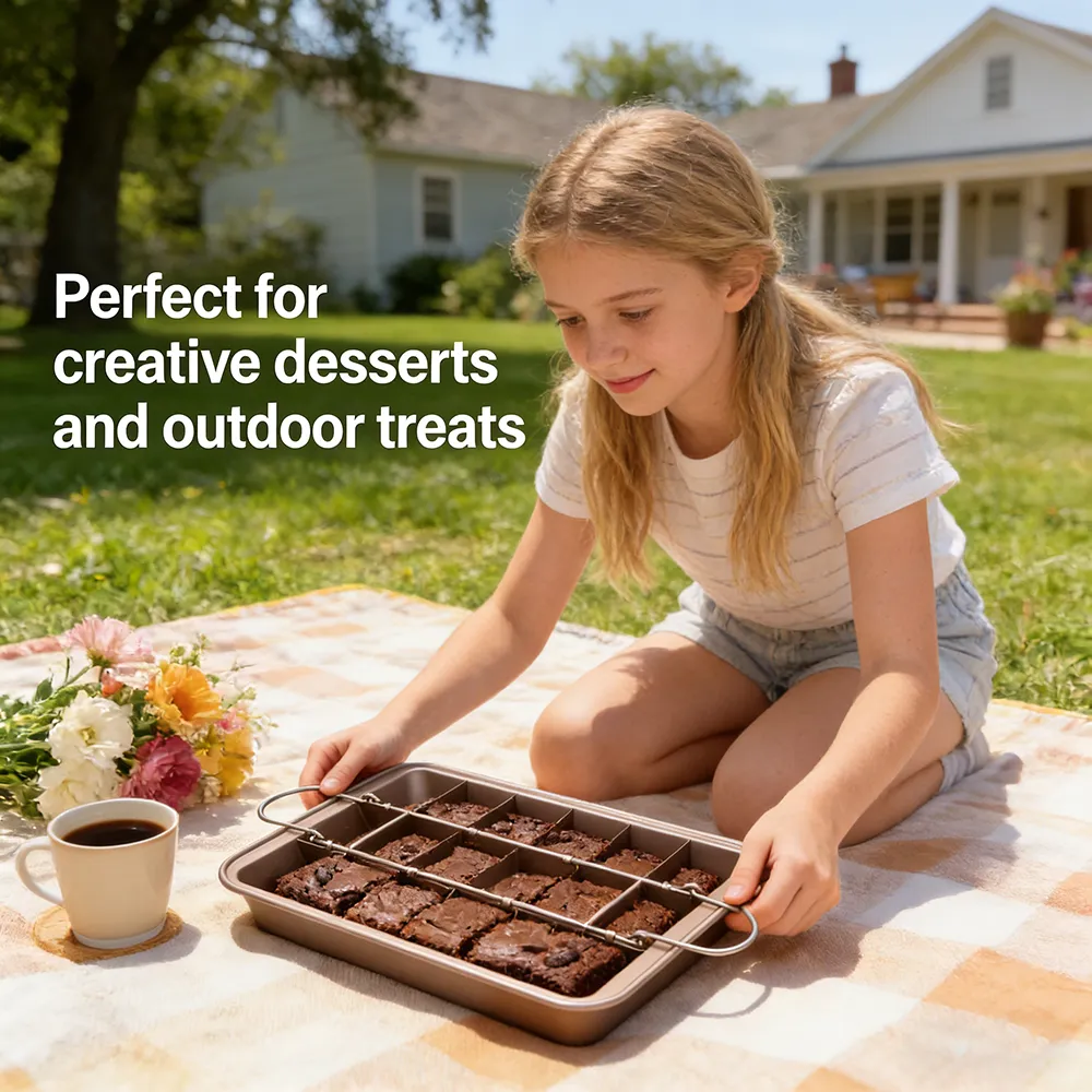 🍫 Non-Stick Brownie Pan with Divider