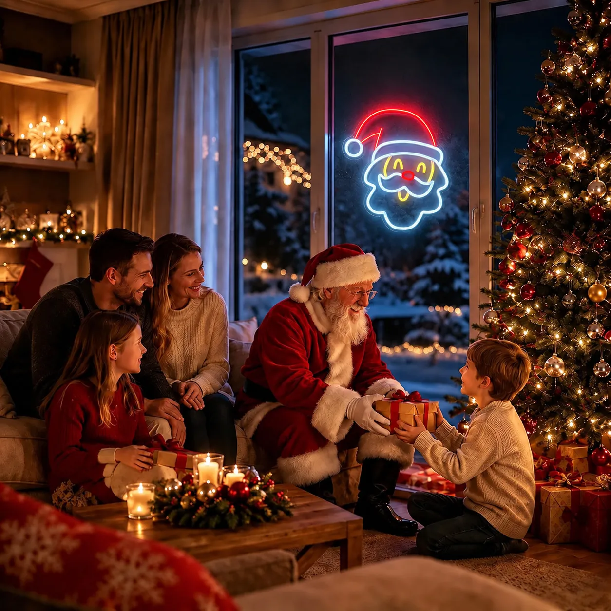 Santa Glow LED-Neon-Wandleuchte