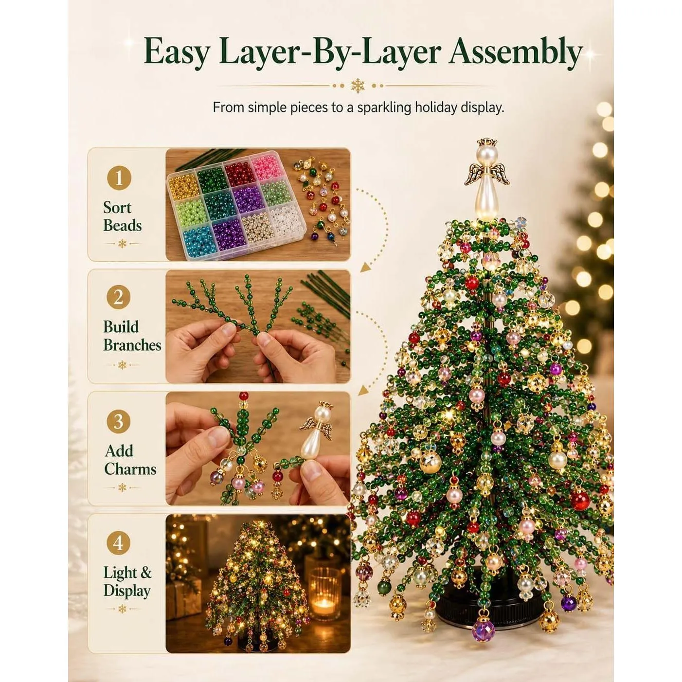 Create-Your-Own Holiday Glow Beaded Tree Kit