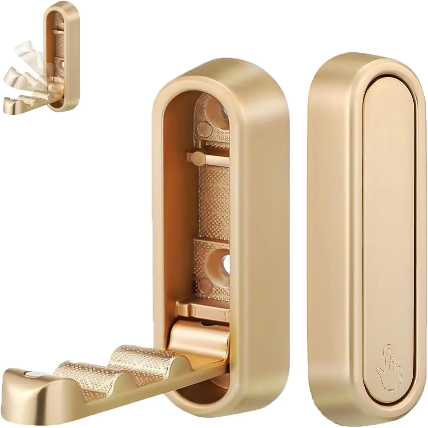 Gold folding wall hook product close-up