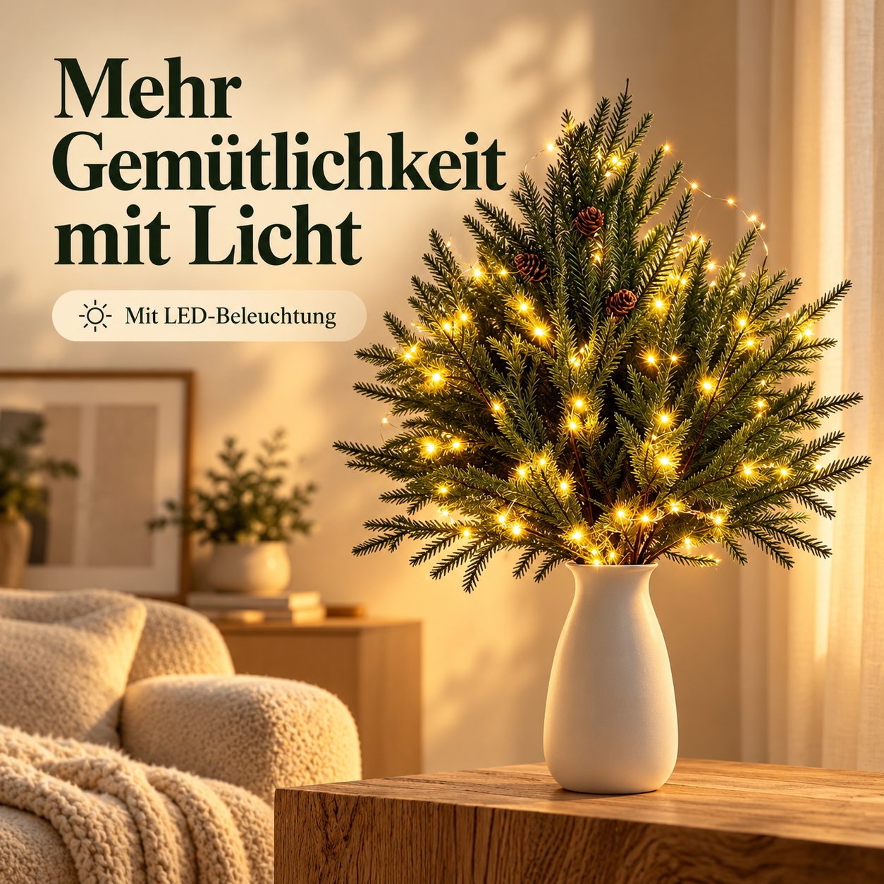 LED-Tannenzweige für ein gemütliches Zuhause