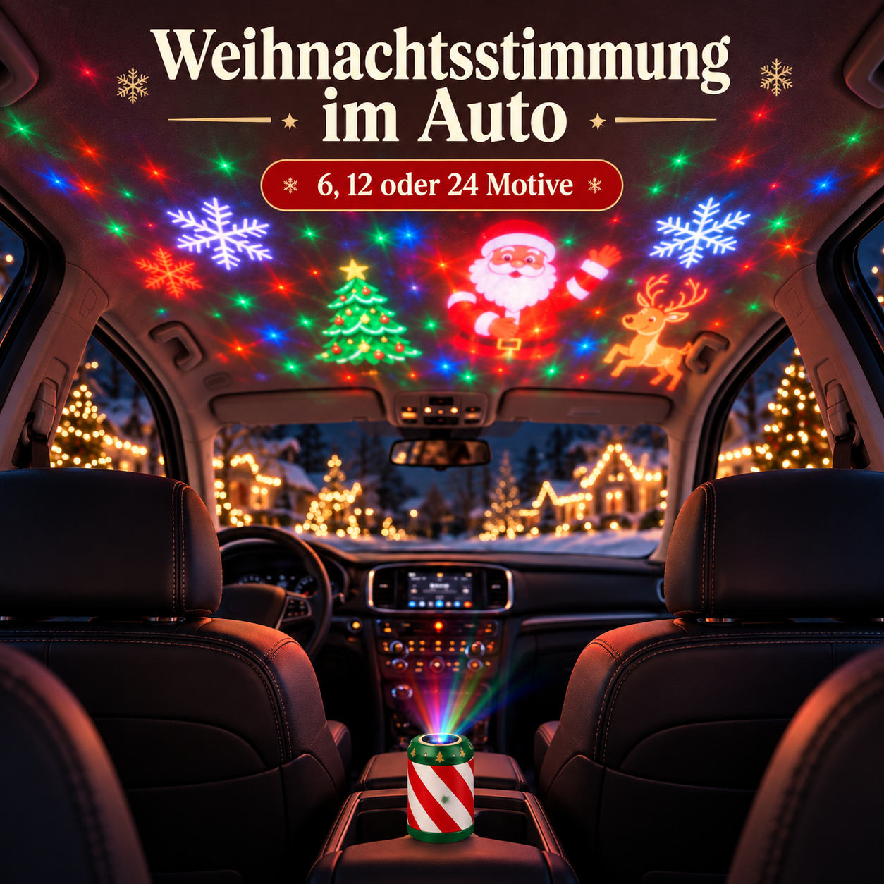 Weihnachtsprojektor für festliche Stimmung im Auto