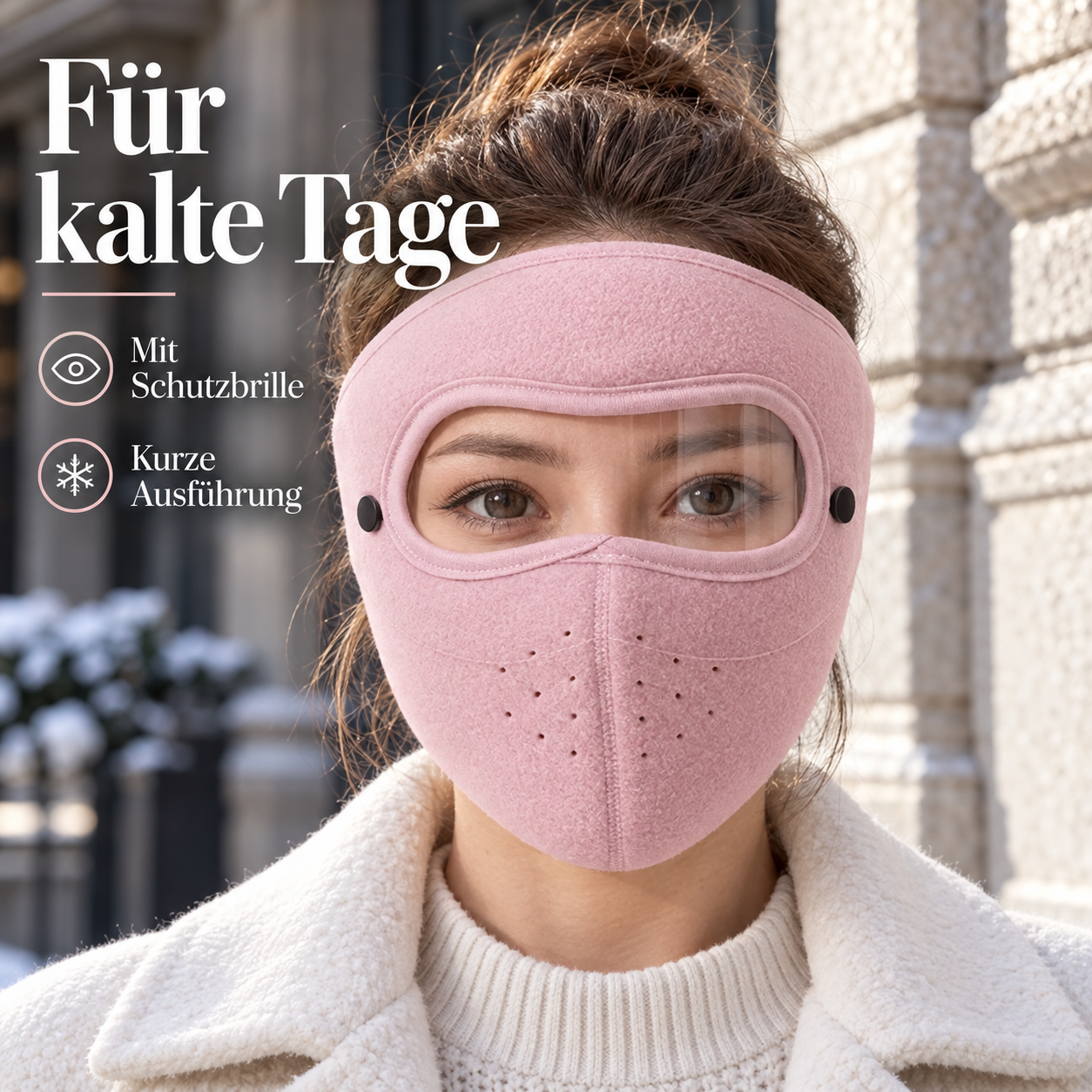 Kälteschutzmaske mit Schutzbrille für kalte Tage