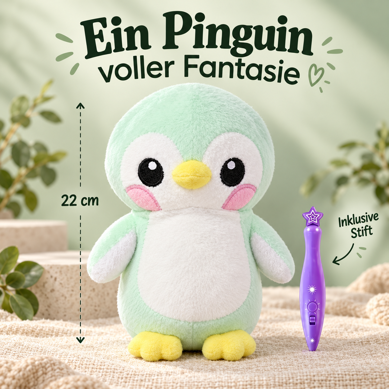 Leuchtender Plüschpinguin für fantasievolle Spielmomente