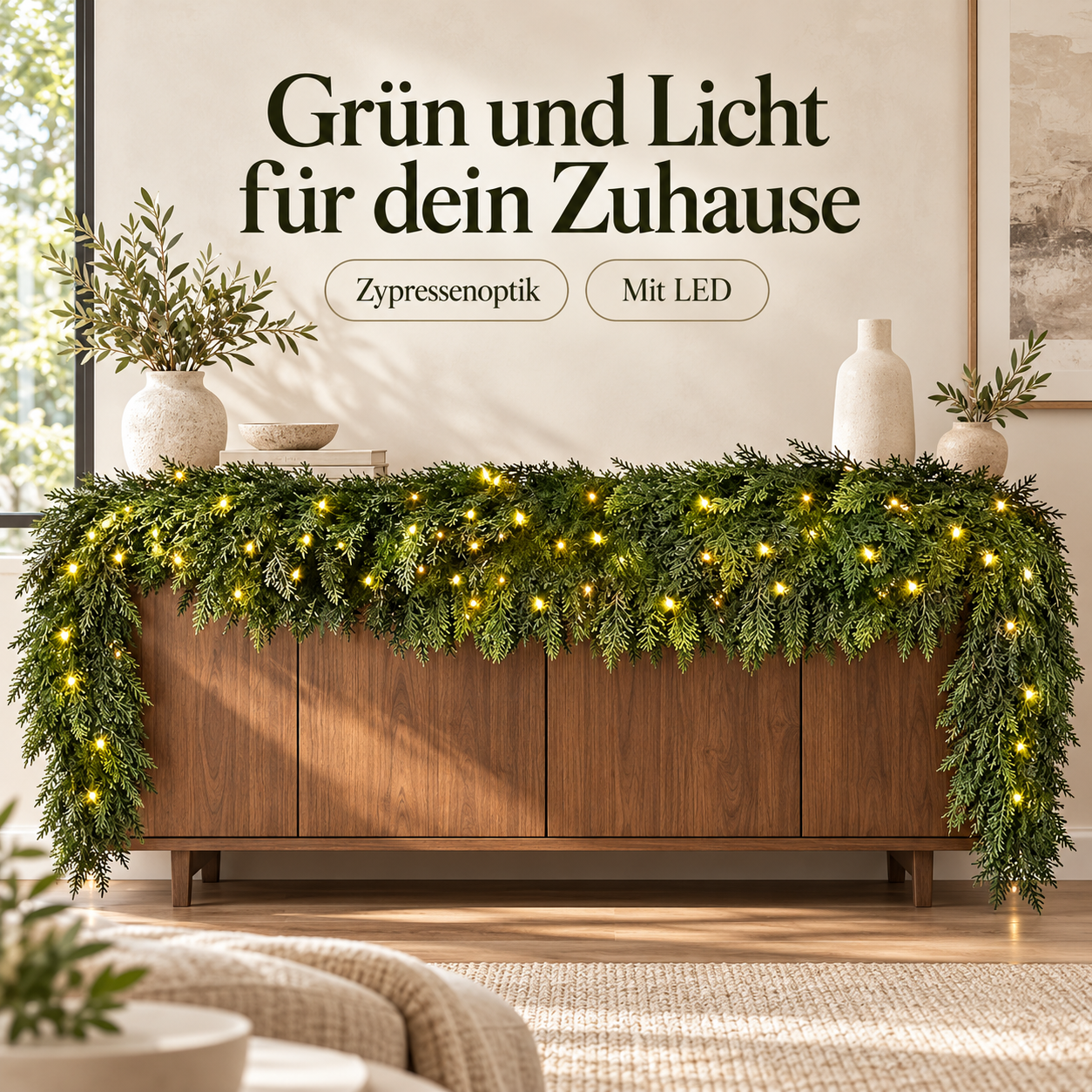 LED-Zypressengirlande für ein gemütliches Zuhause