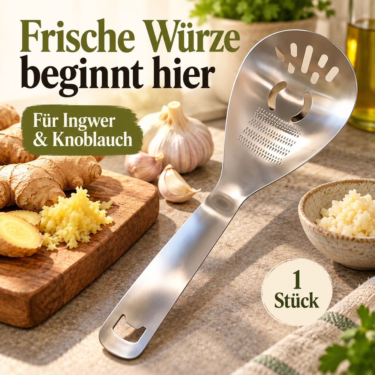 Ingwer- und Knoblauchreibe für frische Würze