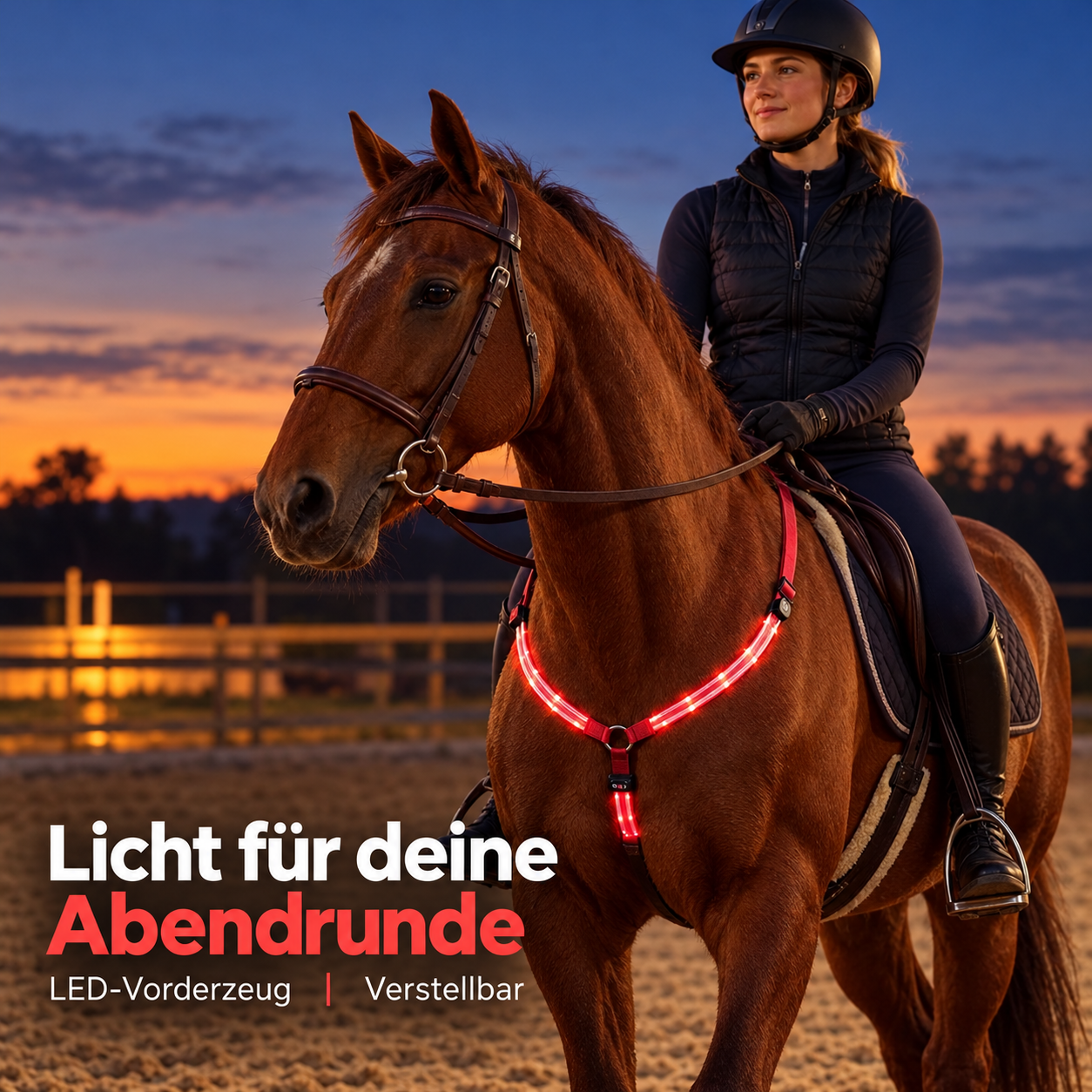 LED-Pferdevorderzeug für einen leuchtenden Auftritt bei Nacht