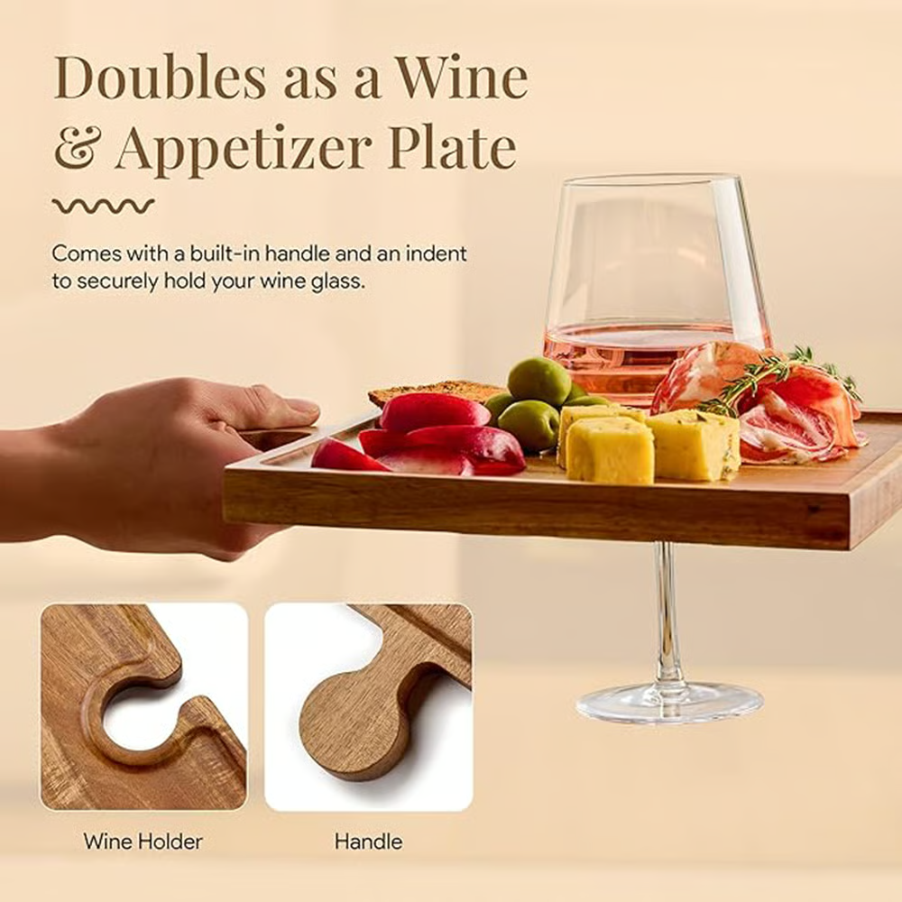 Puzzle-Servierbrettset aus Holz mit Griffen für Käse und Aufschnitt