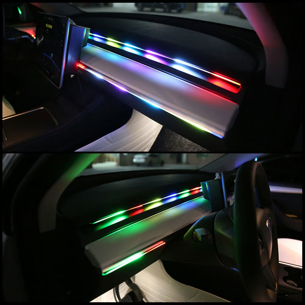 LED-Acryl-Ambientebeleuchtung fürs Auto mit 3 Steuerungsmöglichkeiten