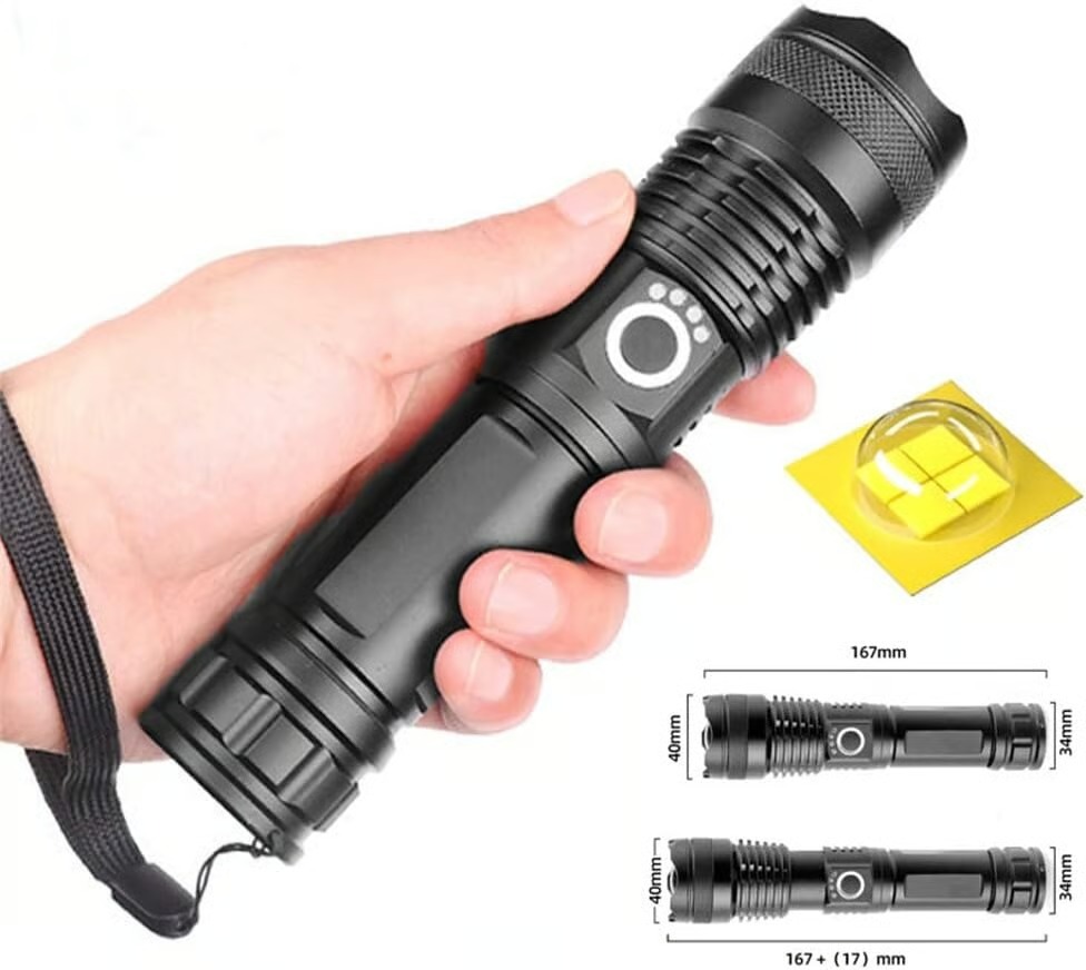 Wiederaufladbare LED-Taschenlampe – hohe Lichtleistung, wasserdicht und besonders hell für Notfälle
