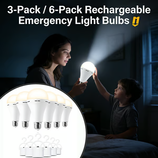 Wiederaufladbare Notfalllampen – 3er- oder 6er-Pack