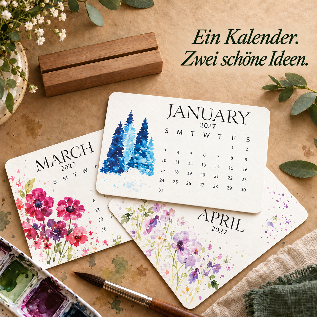 Samenkalender 2027 aus pflanzbarem Papier