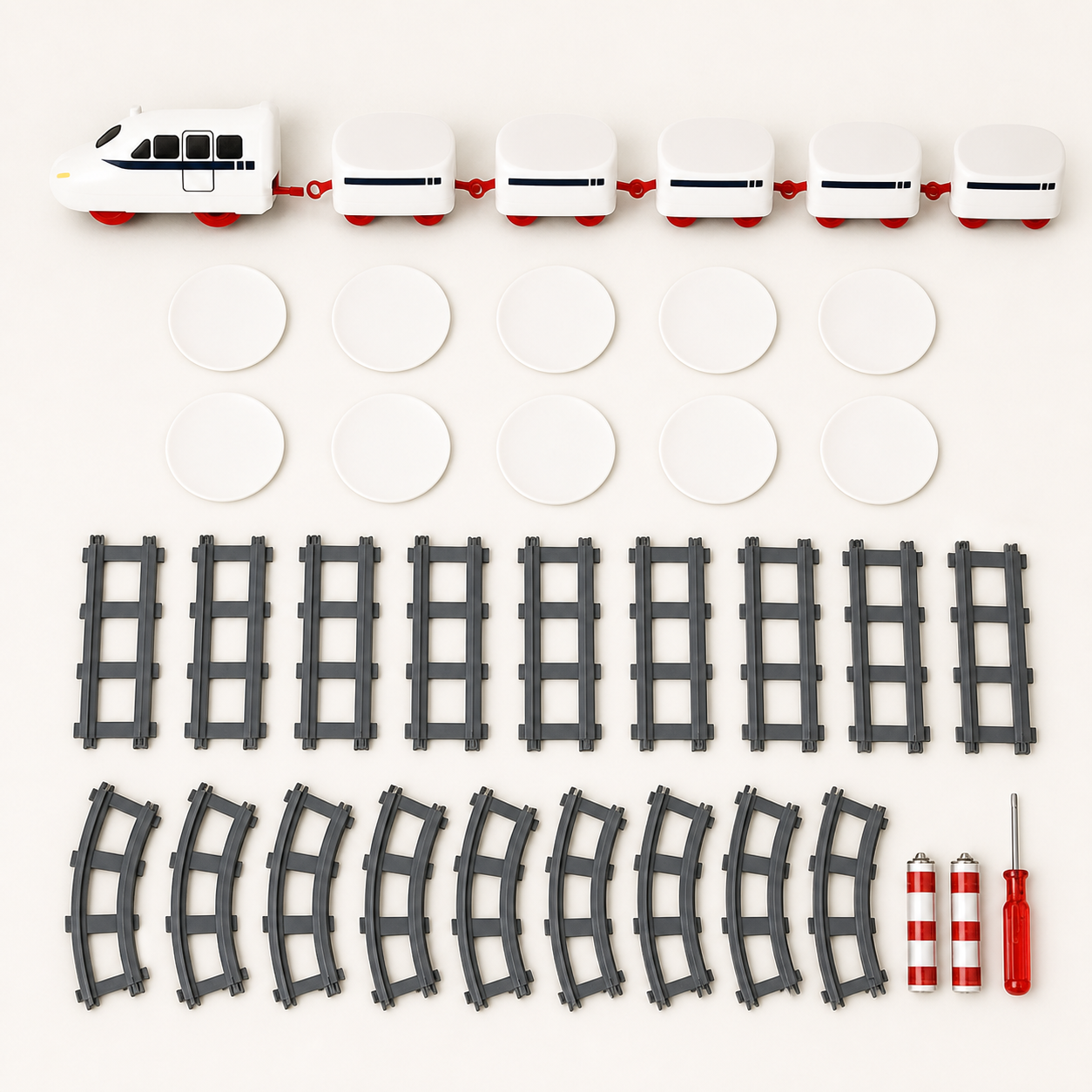 Rechargeable Five-Car Food Train Conveyor Set