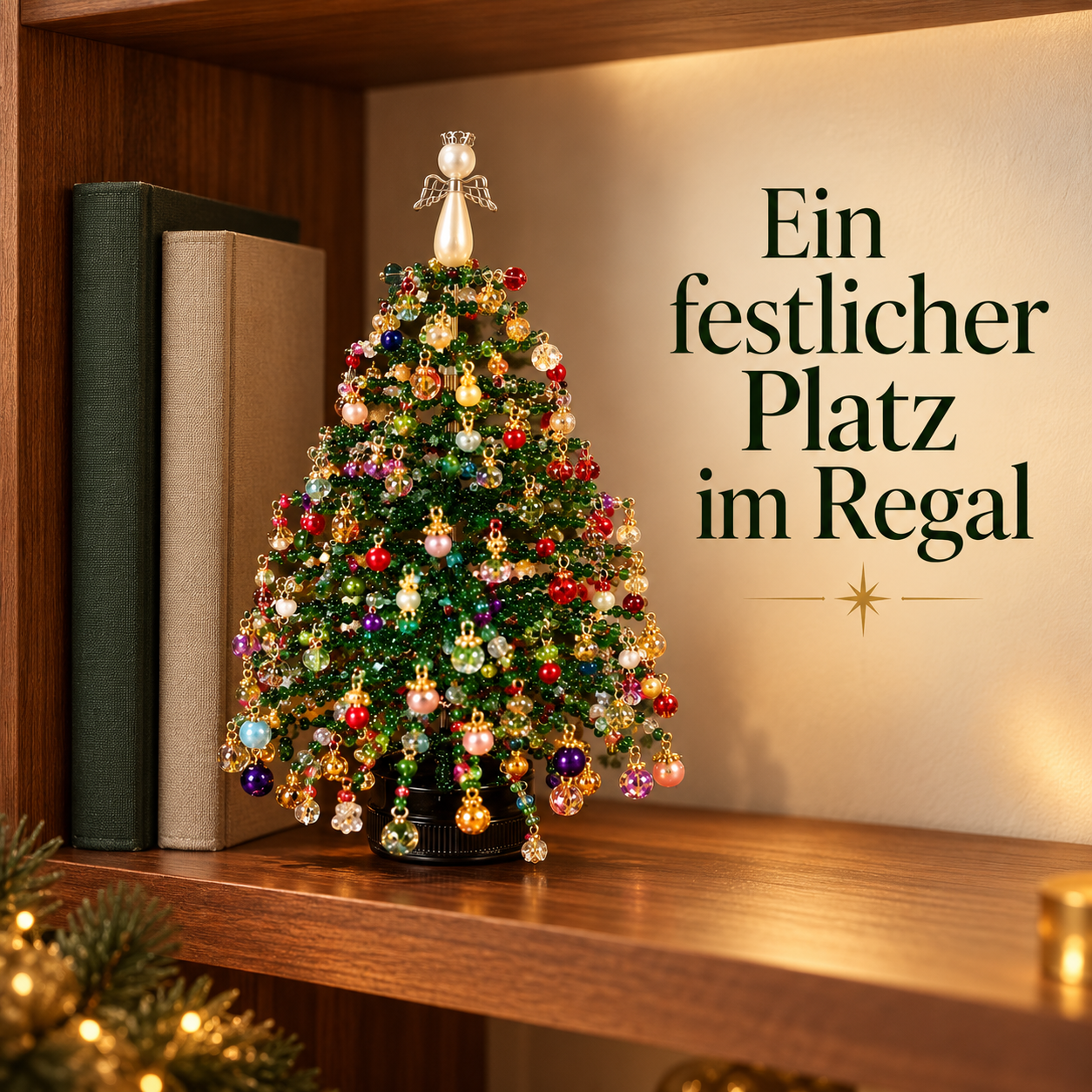 DIY-Perlenweihnachtsbaum für festliche Tischmomente