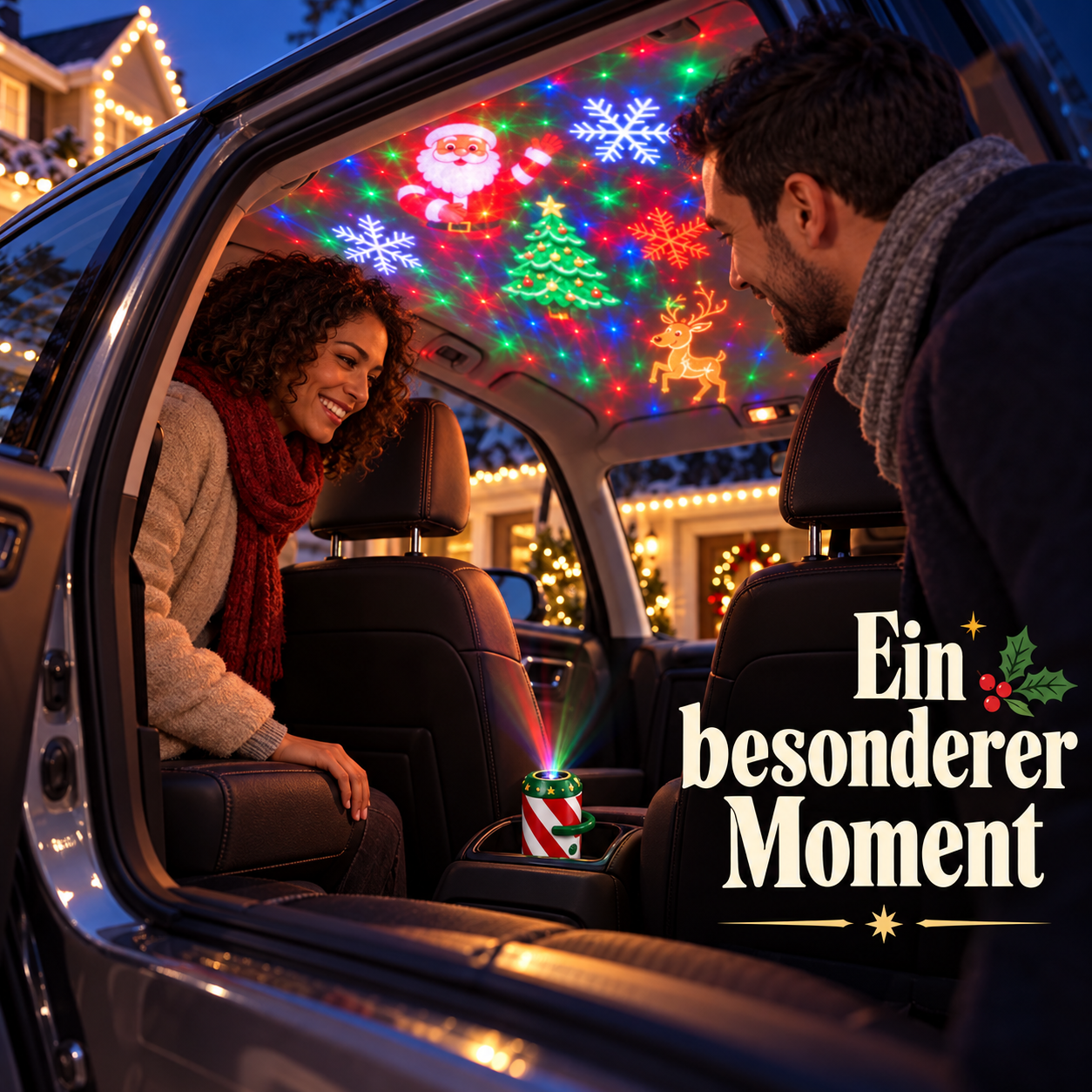 Weihnachtsprojektor für festliche Stimmung im Auto